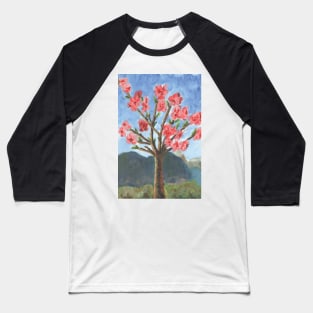 Nectarine Tree in Full Bloom Painting Baseball T-Shirt